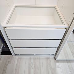 【極上品・IKEA】 高級ガラス扉仕様PAX/AULI・ワードローブ　LED付（システム収納クローゼット）＜10万円相当＞ #18