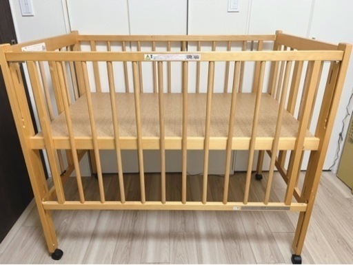 【お取引先が決定しました】石崎家具　ベビーベッド　クール　ワンタッチ　レギュラーサイズ　ハイベッド