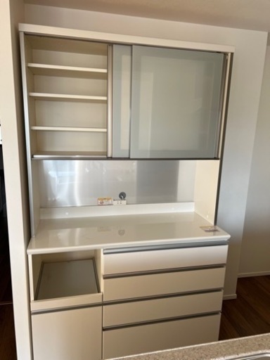 美品　パモウナ日本　食器棚 オープンボード 幅120cm ワークスキッチンボード現状品