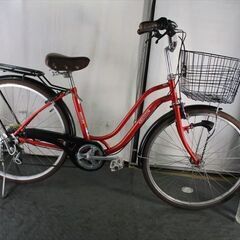 D219★限定特価★ 中古自転車 マルイシ　ワラビー　レッド【26インチ　軽快車　6段　LEDオートライト 】