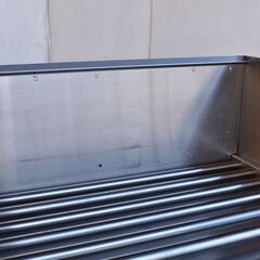 ≪zyt1236ジ≫ ステンレス製 パイプ棚 幅120cm φ19mm 壁掛け棚 網棚/天吊り/店舗/厨房/設備/ガレージ/DIY 現状品 51209-05の画像