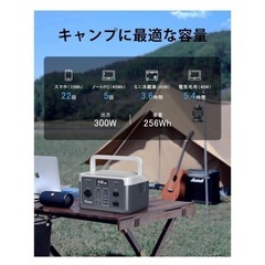 7599円オフ済 新品同様ほぼ未使用 Arkpax ポータブル電源 AC300W 256Wh リン酸鉄リチウムイオン電池 充放電サイクル2000回以上 純正弦波 50Hz/60Hz対応 LEDライト付き 小型 軽量 アウトドア キャンプ 車中泊 防災 非常用電源の画像