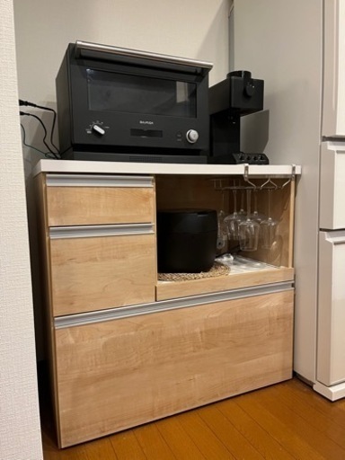 (値下げ)【使用期間3ヶ月】大理石調天板のキッチンカウンター《元値40,900円》