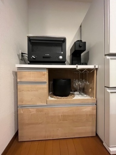 (値下げ)【使用期間3ヶ月】大理石調天板のキッチンカウンター《元値40,900円》
