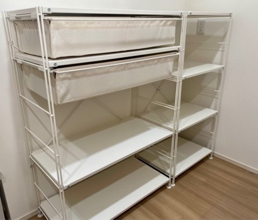 無印良品 スチールユニットシェルフ 2個セット ＋帆布2個付き