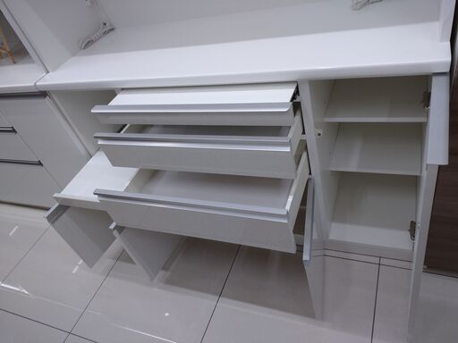 ?松田家具?2面レンジボード?シンプル?ホワイト?