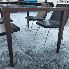 ①  SOGOKAGU 相合家具 ダイニング5点セット 幅約150cm 奥行き約80cm テーブルモデル WT SERIES チェア 八木コレクション NEO FORM レザー張り ① SOGOKAGU 相合家具 ダイニング5点セット 幅約150cm 奥行き約