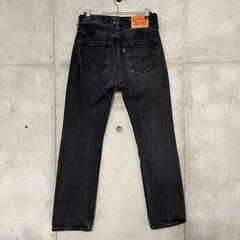 【Levi's】501 ブラックデニム リーバイス デニムパンツ ジーンズ ヴィンテージ 後染め W28L30の画像