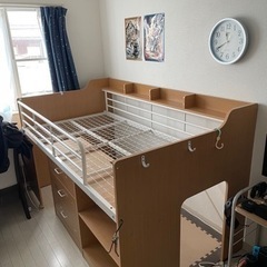 【引取限定】ニトリ システムベット(ベットのみ。机、棚、タンスなし)