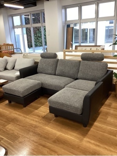 ソファ3人掛けオットマン付き【町田市再生家具】232454