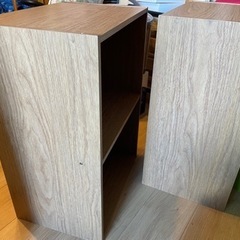 木目調のカラーボックス2段×2③の画像