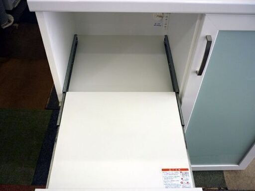 ☆家電ボード キッチンボード 幅885mm 奥行450mm 高さ965mm ミドルレンジボード 食器棚 キッチンカウンター 白 エナメ