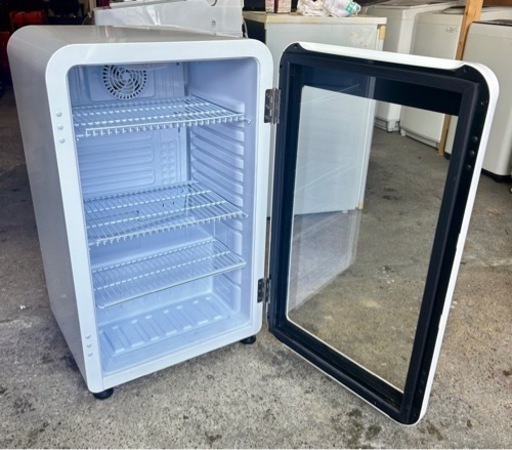 札幌市内配送可 21年製 Hijiru ヒジル 95L レトロ冷蔵ショーケース HJR-RK100WT LED灯 ホワイト