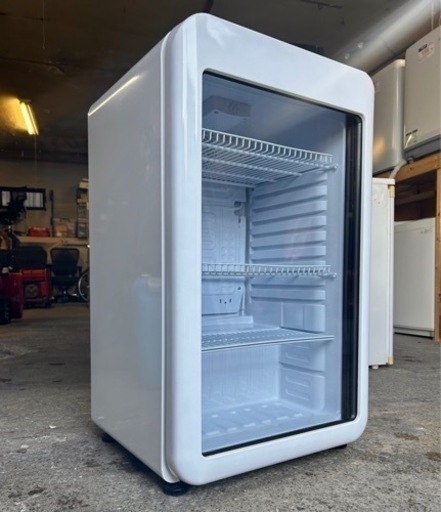 札幌市内配送可 21年製 Hijiru ヒジル 95L レトロ冷蔵ショーケース HJR-RK100WT LED灯 ホワイト