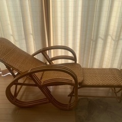 籐　リクライニングチェアの画像