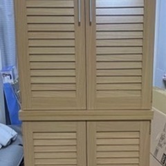 【完成美品】ルーバー付　靴箱　2段