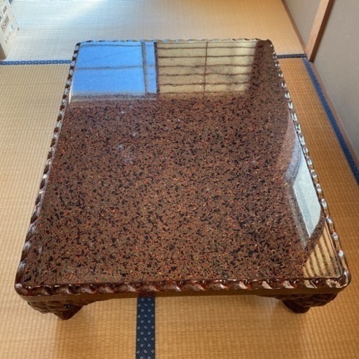 格安　高級　一枚板　ローテブル　座卓　木曽特産伝統工芸　細工が細かい　亀オカ漆店作