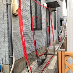 管K-95【愛知県一宮市から】【平日もお渡しできます！近隣配送可能です。】使用少　Zen Sports 防球ネット ポータブル ピッチングネット 野球 ソフトボール 練習ネット バッティング　フィールディング ポータブルバックストップ　赤色　購入時¥38,615-の画像
