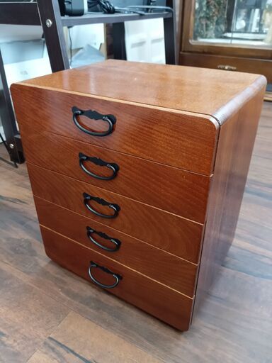 未使用品　5段　小引き出し　小箪笥　和風　レトロ　小物入れ　サイズ（約）幅30×奥23×高35　　■近隣配送無料 買取GO‼　栄和店