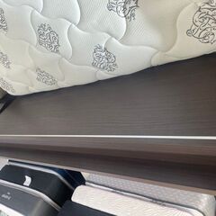 ダブルベッド　マットレス付き　ダークブラウンの画像