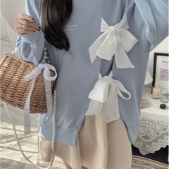 新品未使用 韓国ファッション 蝶結び トップス Mの画像