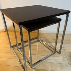 【セット売り】茶色のオシャレなサイドテーブルの画像