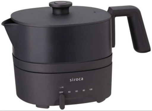 siroca おりょうりケトル ちょいなべ [丸洗い可/温度調整機能/容量1L/電気ケトル] シロカ SK-M151 ブラック