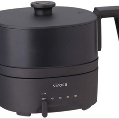 siroca おりょうりケトル ちょいなべ [丸洗い可/温度調整機能/容量1L/電気ケトル] シロカ SK-M151 ブラックの画像
