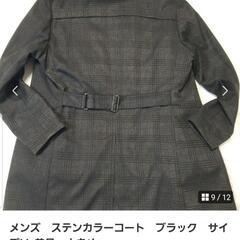 メンズ　ステンカラーコート　ブラック　サイズLL 美品　大きめの画像