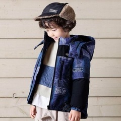 BREEZE ペイズリー柄ダウンジャケット 130cmの画像