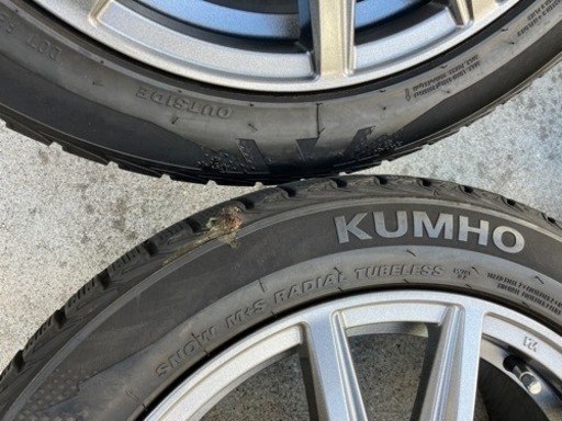 215/50R17バリ山スタッドレスタイヤ付きホイール4本　プリウスアルファ等　ランクA