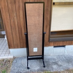 スタンドミラー　角形　ブラック　木製　大型　黒　長方形　姿見の画像