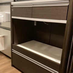 伸縮式レンジ台(ダークブラウン)