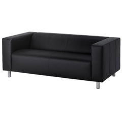 IKEA イケア ソファ　klippan　クリッパン 合皮　黒　...