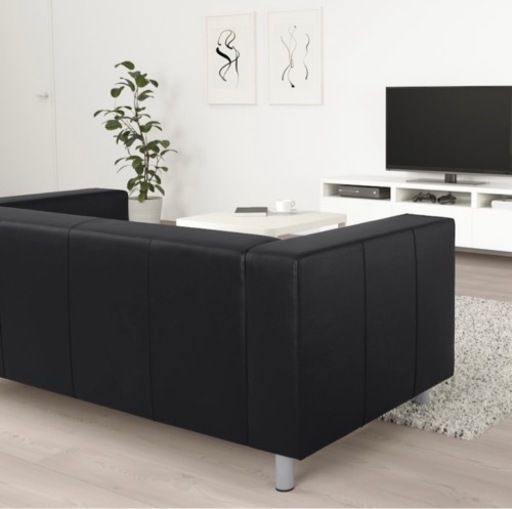 IKEA イケア ソファ　klippan　クリッパン 合皮　黒　ブラック　モノトーン
