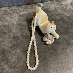 パールネックレス　パールブローチセット