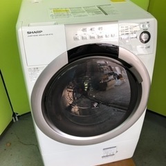 ★送料込み★2024年購入 シャープ7kgプラズマクラスター ドラム式洗濯乾燥機 シャープ ドラム式洗濯機 右開き 洗濯7.0kg 乾燥3.5kg 幅64cm