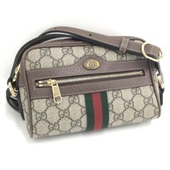 J3287 ★値下げしました★GUCCI オフィディア ショルダーバッグ シェリーライン GGスプリーム PVC ベージュ 517350