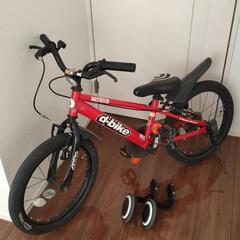 d-bike ディーバイク  赤 18インチ　補助輪つき