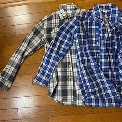 UNIQLO チェック シャツ ユニクロ 男 S 長袖 2枚