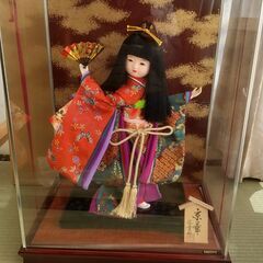 日本人形３体　ガラスケース入り(箱付)の画像