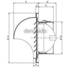バクマ工業 丸型フード付換気口 開口部:大 防火ダンパー付 ６個の画像