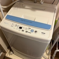 サンヨー製洗濯機　ASW-60BP（W）