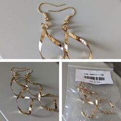 ロングカーブウェーブ/フックピアス（新品）の画像