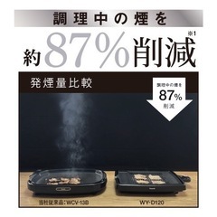 【新品未使用】煙87%カット！油はね98%カット！素敵なホットプレート♪ の画像