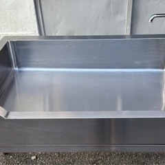 美品 業務用 特注品 蛇口付き ステンレス 置き型シンク 台下シ...