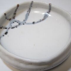 未使用☆花器？陶器製 脚あり 貫入(ひび割れ模様) 詳細不明の画像