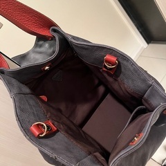 羊革　シープスキン　バッグ　ネイビーの画像