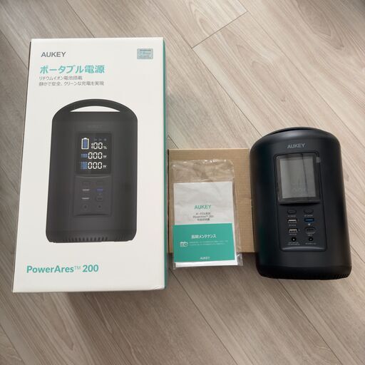 AUKEY ポータブル電源 200Wh以上 PS-ST02 DC/AC/USB出力 正弦波 停電 防災 テレワーク Power Ares 200 219Wh 定格120W オーキー