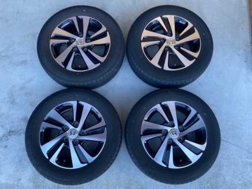 ホンダフリード純正アルミホイール4本(タイヤ付き）＋未使用スペアタイヤ1本セット　DUNLOP enasave ec300 185/65R15